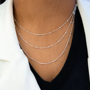 Corrente Prata de Bolinhas 2,9mm - TAM 45