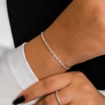 Pulseira de Prata 925 Singapura Fio 2,3 mm