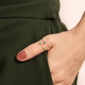 Anel Regulável Pontos de Luz Verdes