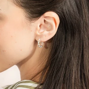 Brinco Meia Argola Corrente