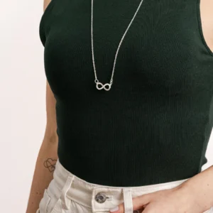 Colar Longo Infinito com Zircônias