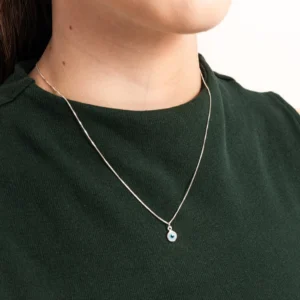 Colar Pingente Olho Grego Branco Delicado