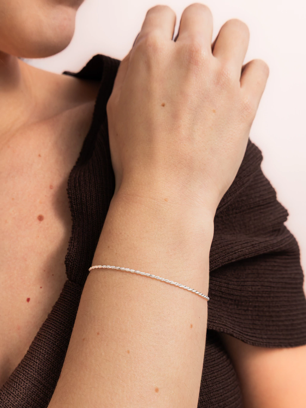 Pulseira de Prata 925 Cordão Baiano Feminina