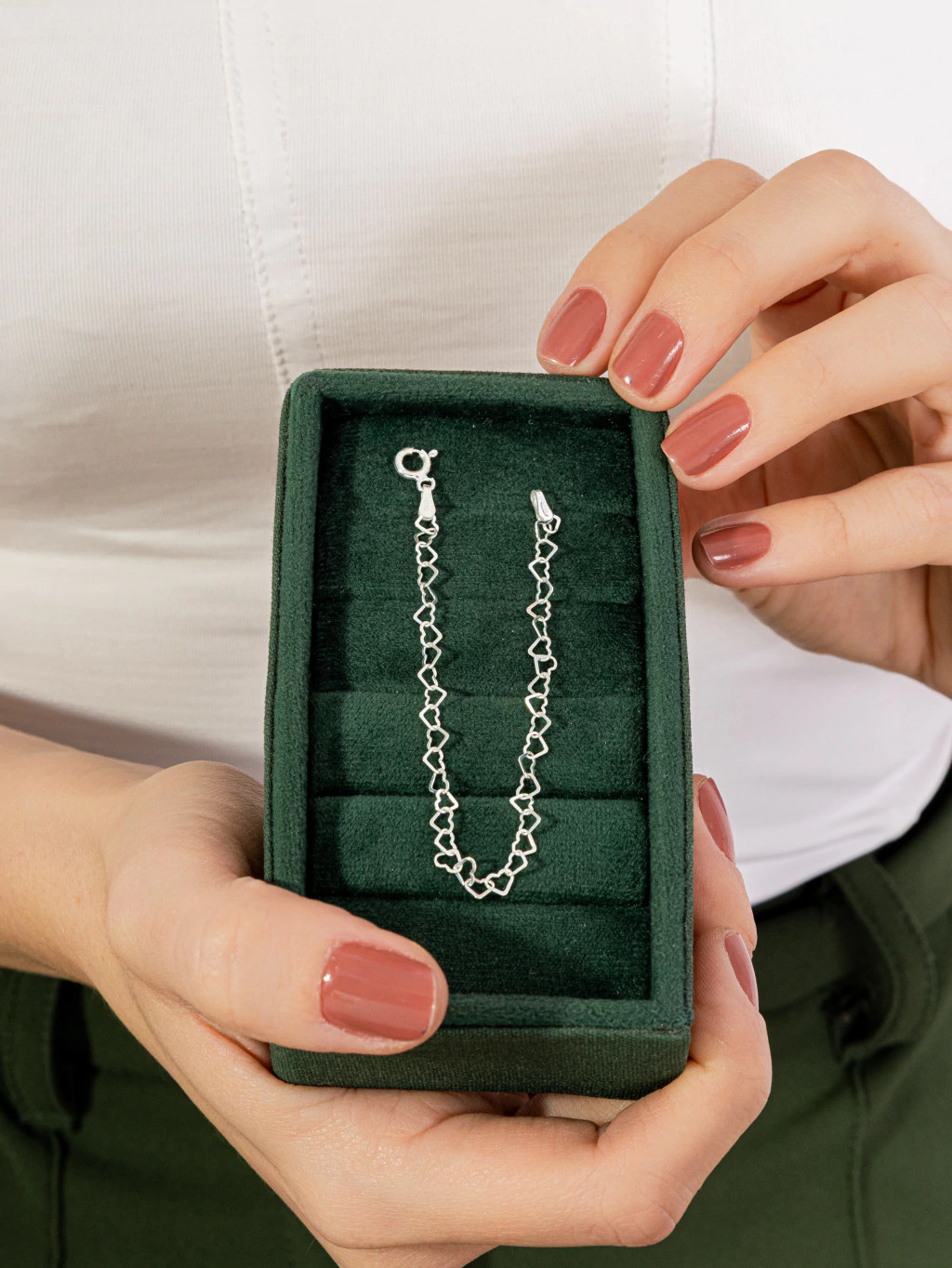 Pulseira Infantil Elos Corações