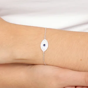 Pulseira Olho Grego Grande Cravejado com Zircônias