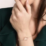 Pulseira de Prata 925 Trevo Detalhado Branco