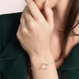 Pulseira Trevo Detalhado Branco