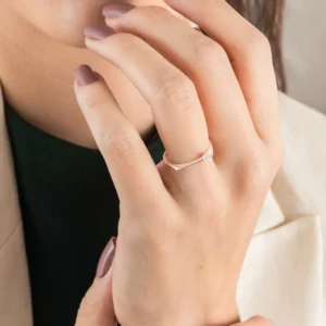 Anel Reto Com Zircônia Branca