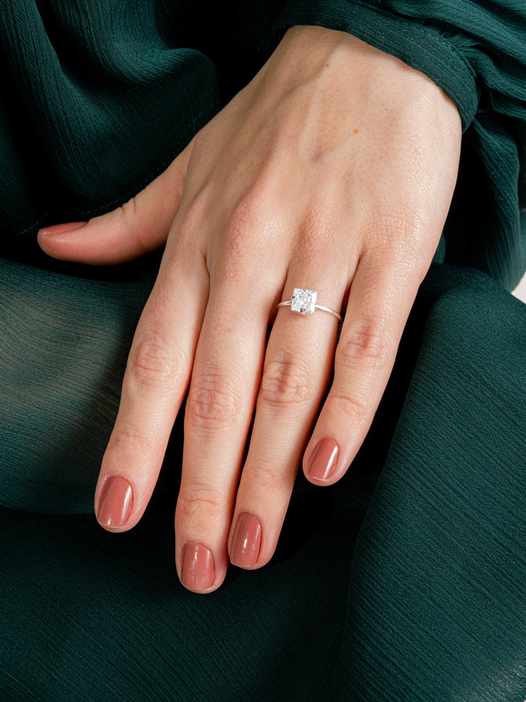 Anel Zircônia Quadrada