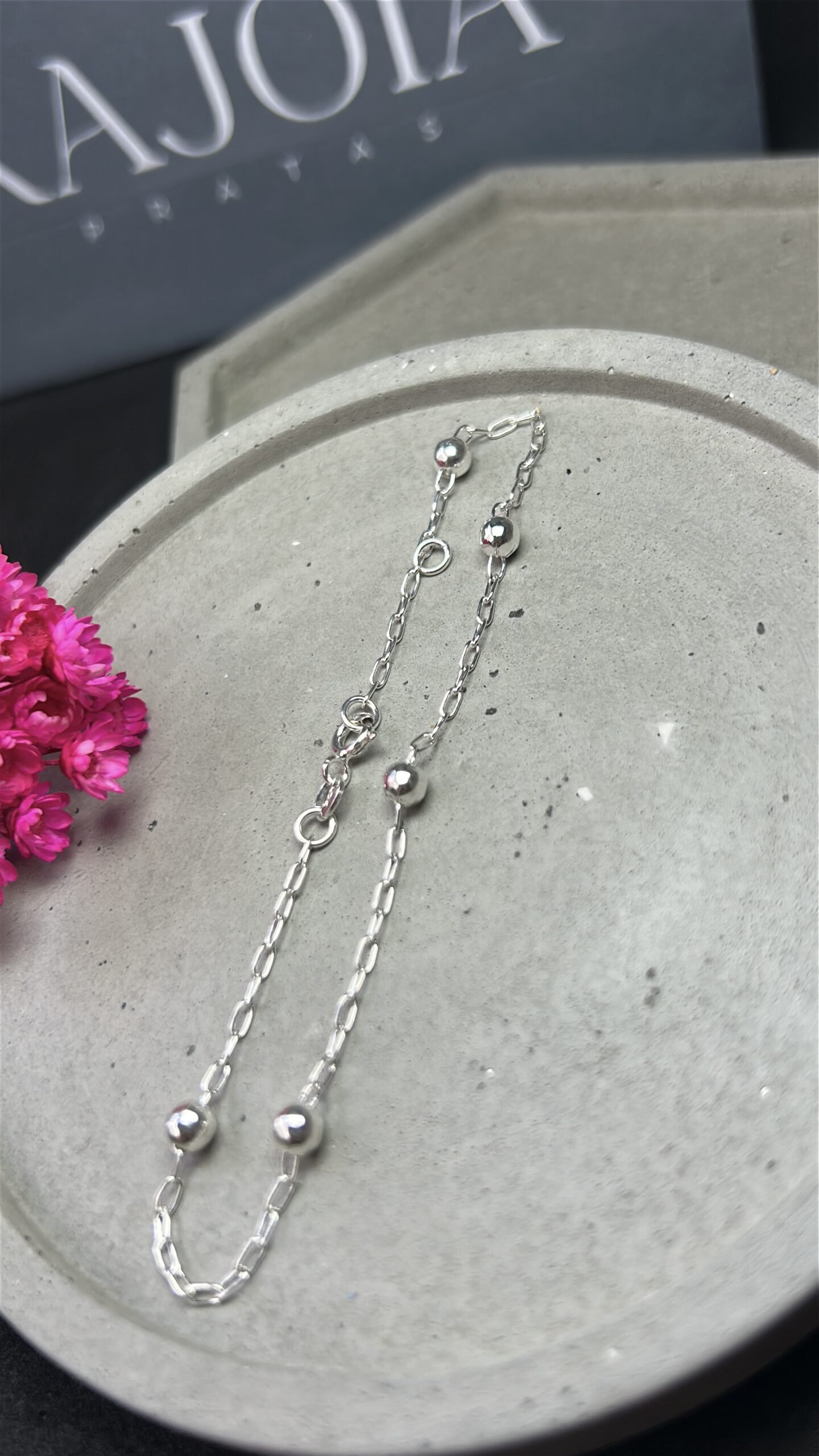Pulseira de Prata 925 Bolas 4mm