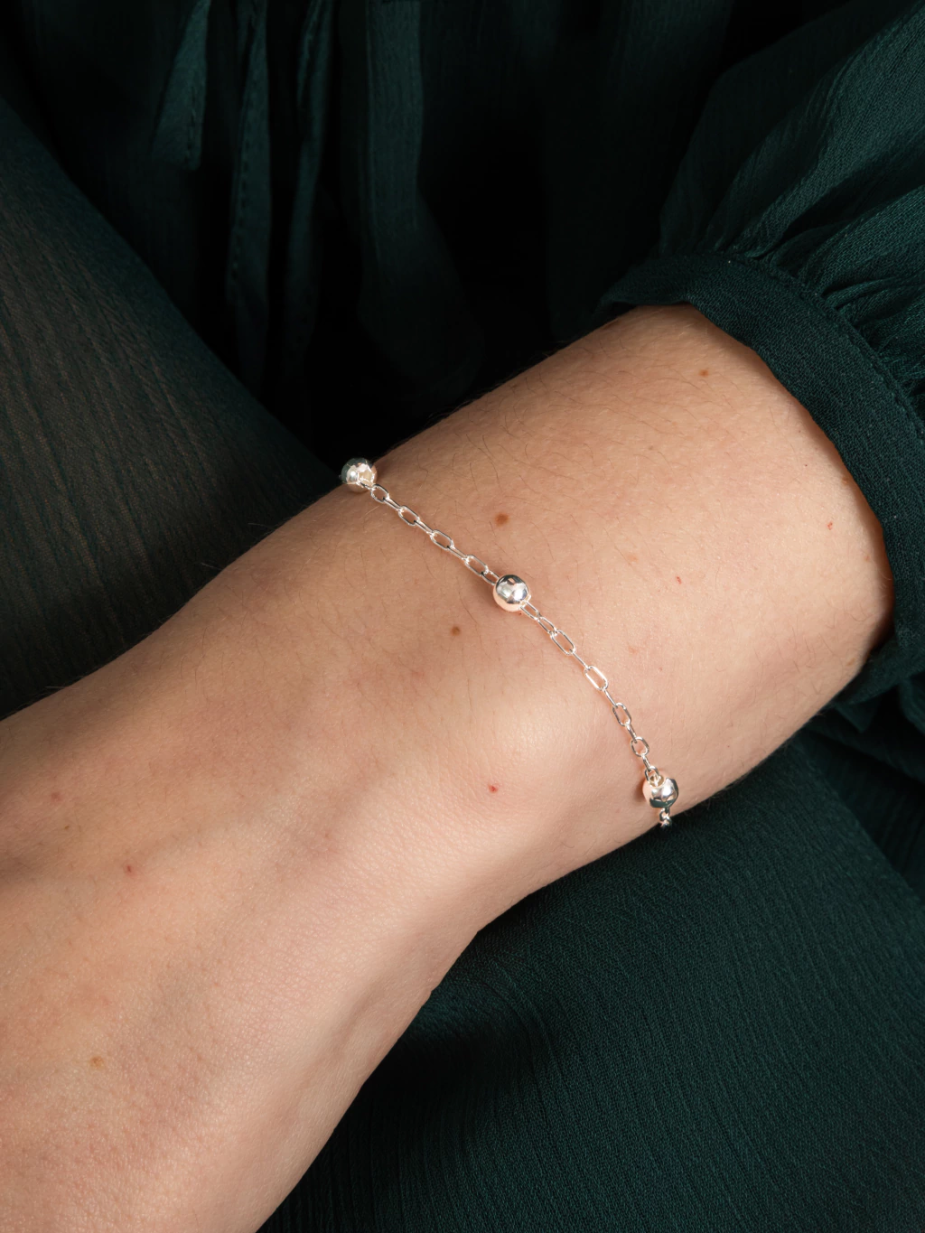 Pulseira de Prata 925 Bolas 4mm