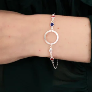 Pulseira Círculo Vazado com Zircônias Coloridas