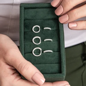 Trio de Argolas Cravejadas de Zircônias II