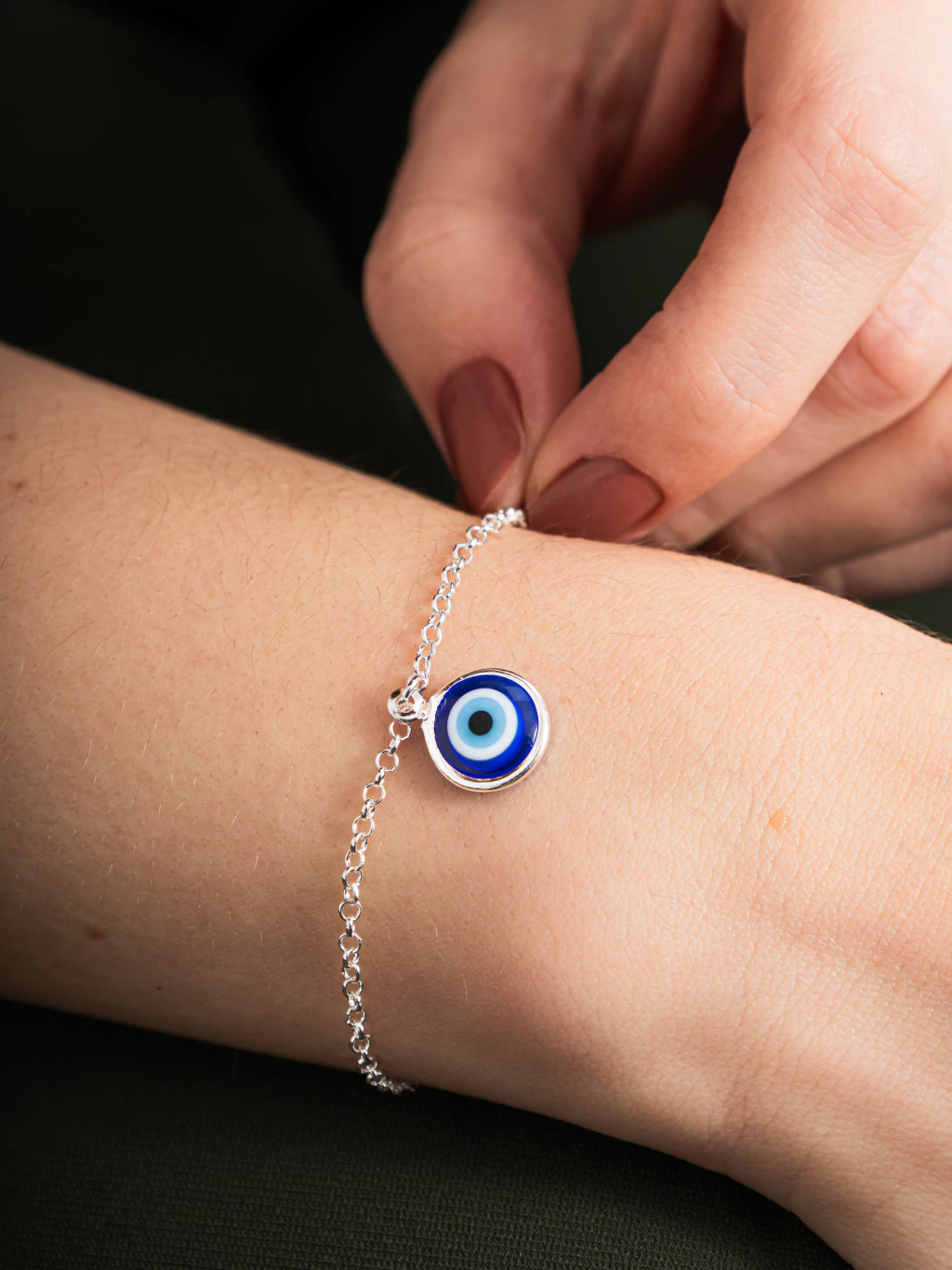 Pulseira de Olho Grego Grande Pendurado Azul Escuro