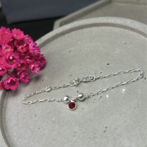 Pulseira de Prata 925 Infantil Bolas e Zircônia
