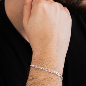 Pulseira Masculina de Prata 925 Elos Grumet 4mm
