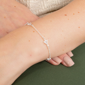 Pulseira de Prata 925 Triangulos Zirconias Brancas
