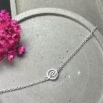 Pulseira de Prata 925 Onda Com Circulo Central