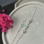 Pulseira de Prata 925 Borboleta Verde e Bolas