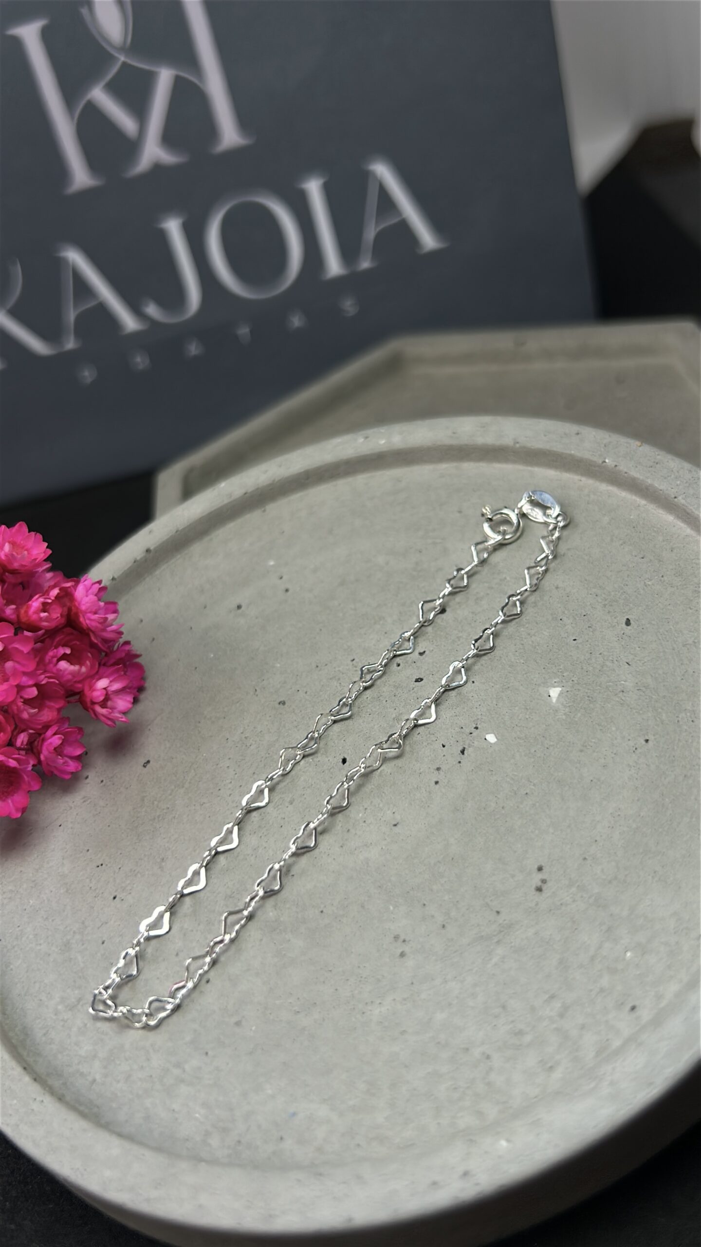 Pulseira de Prata 925 Mini Corações