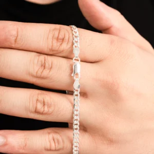 Pulseira Masculina de Prata 925 Elos Grumet 4mm