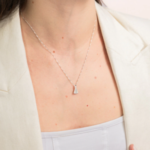 Colar de Prata 925 com Pingente Nossa Senhora Zircônias Brancas