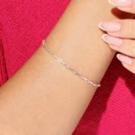 Pulseira Italiana de Prata 925 Cartier 18cm 1mm