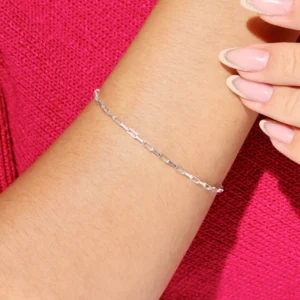 Pulseira Italiana de Prata 925 Cartier 18cm 1mm