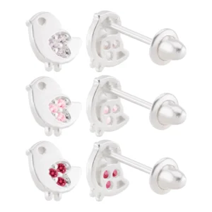Brinco de Prata 925 Infantil Passarinho