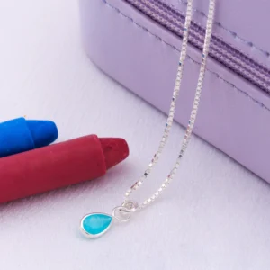 Colar de Prata 925 Infantil Ponto de Luz Gota