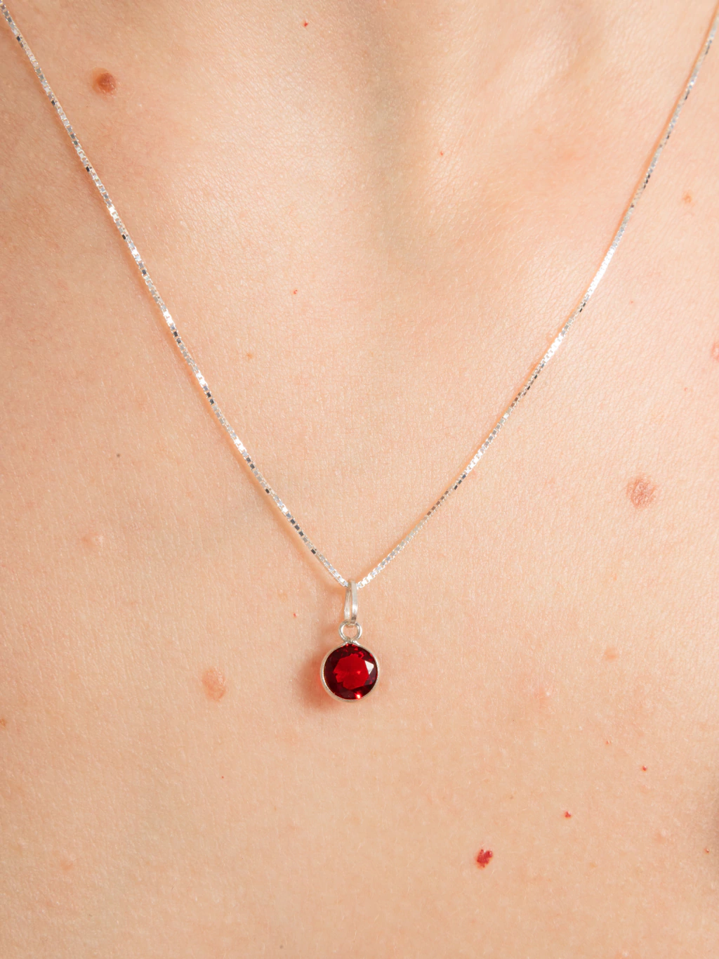 Conjunto De Prata 925 Ponto De Luz Zircônia Vermelho
