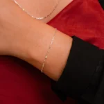 Pulseira Italiana de Prata 925 Cartier Diamantada 17cm 1,2mm