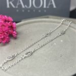 Tornozeleira de Prata 925 Zircônias Ovais