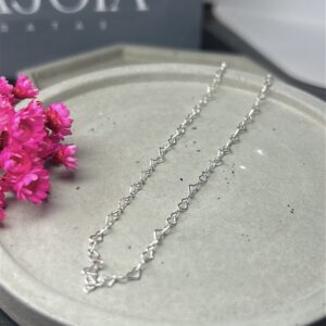 Tornozeleira de Prata 925 Mini Corações