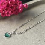 Colar de Prata 925 Coração Zircônia Verde