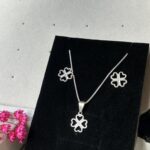 Conjunto de Prata 925 Trevo Vazado