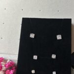 Trio de Brincos de Prata 925 Zircônias Quadradas Brancas