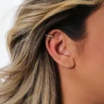 Outlet Piercing de Prata 925 - 2 Fios com Bolinhas