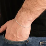 Pulseira Masculina de Prata 925 Elos 3x1 2.2mm