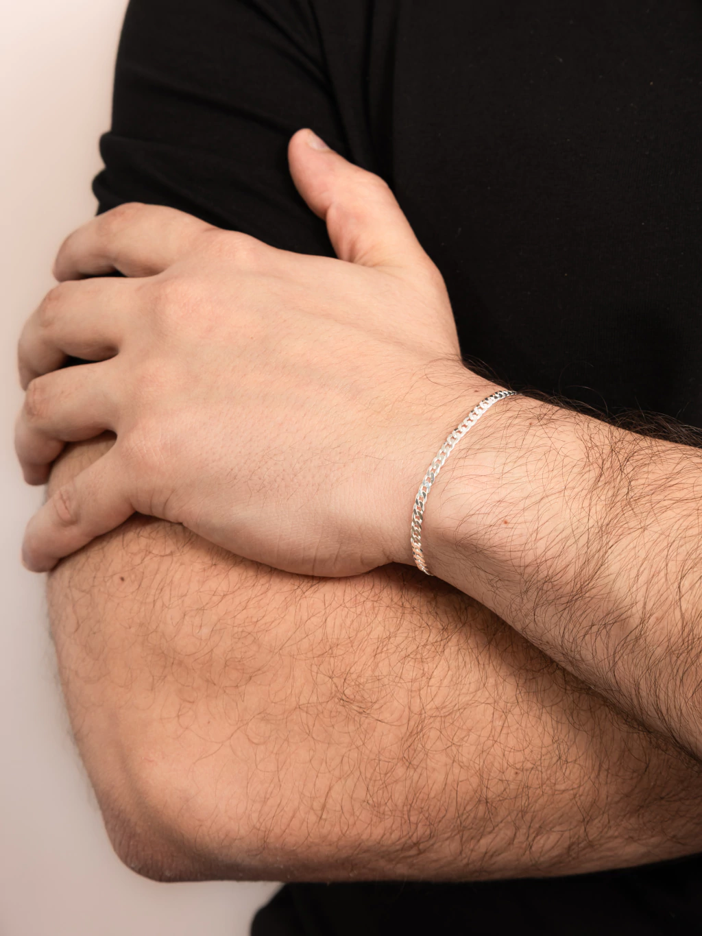 Pulseira Masculina de Prata 925 Elos Grumet 3.2mm