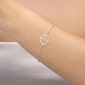 Pulseira de Prata 925 Crucifixo Geométrico
