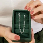 Pulseira de Prata 925 Infantil Elos Corações