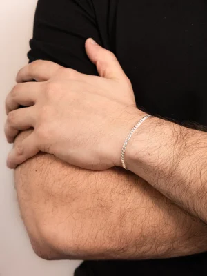 Pulseira Masculina de Prata 925 Elos Grumet 3.2mm